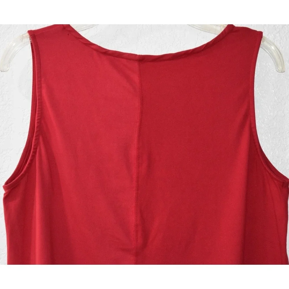 Rae Dunn RED TANK Patriotic Stretch Top RED WHITE BLUE Sleeveless Top
